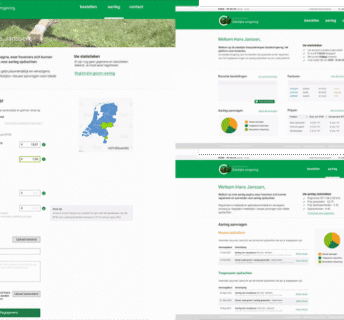 Dashboard van het hoveniersportaal van Graszodenkopen met bestellingen en statistieken