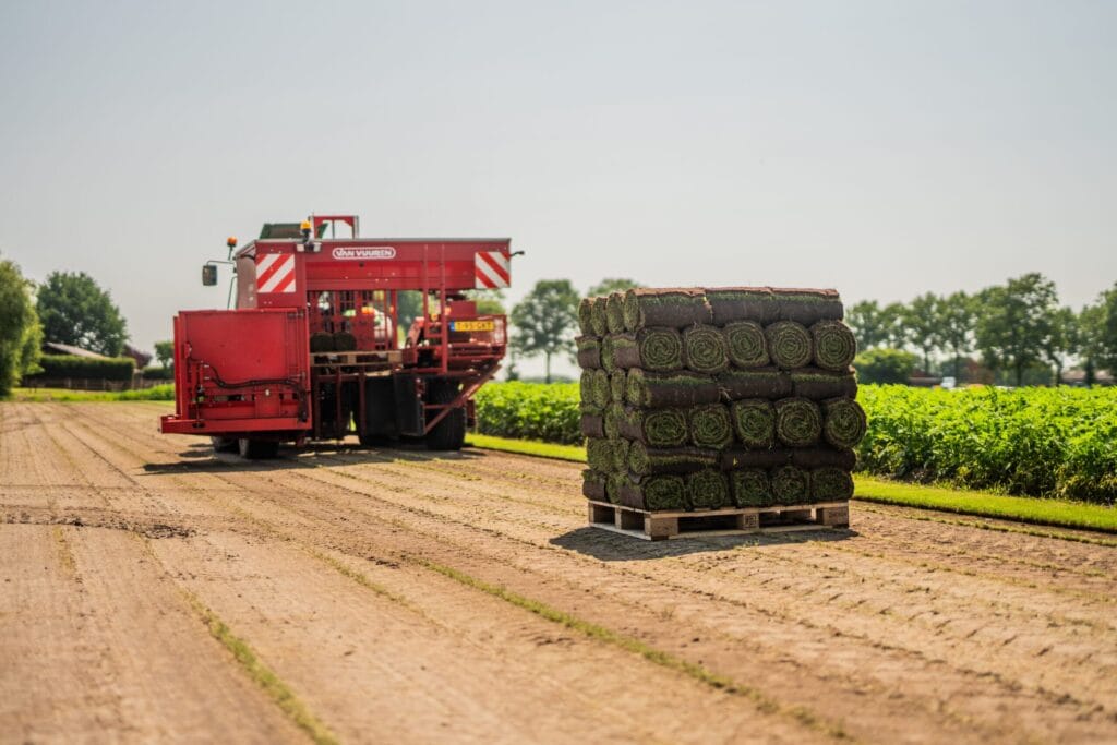 Snijmachine Van Vuren die automatisch graszoden oogst